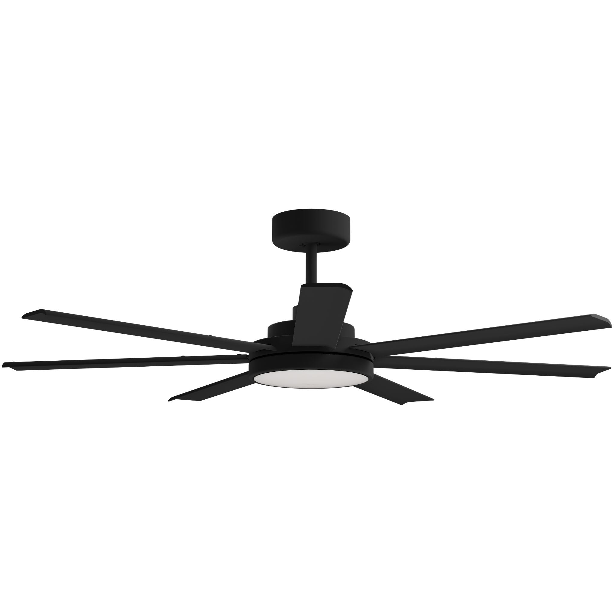 Calibo Alula 60" (1524mm) 7 Blade Indoor/Outdoor DC Ceiling Fan with 24W Light & Remote | Black - Dubbo Lighting Centre