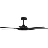 Calibo Alula 60" (1524mm) 7 Blade Indoor/Outdoor DC Ceiling Fan with 24W Light & Remote | Black - Dubbo Lighting Centre