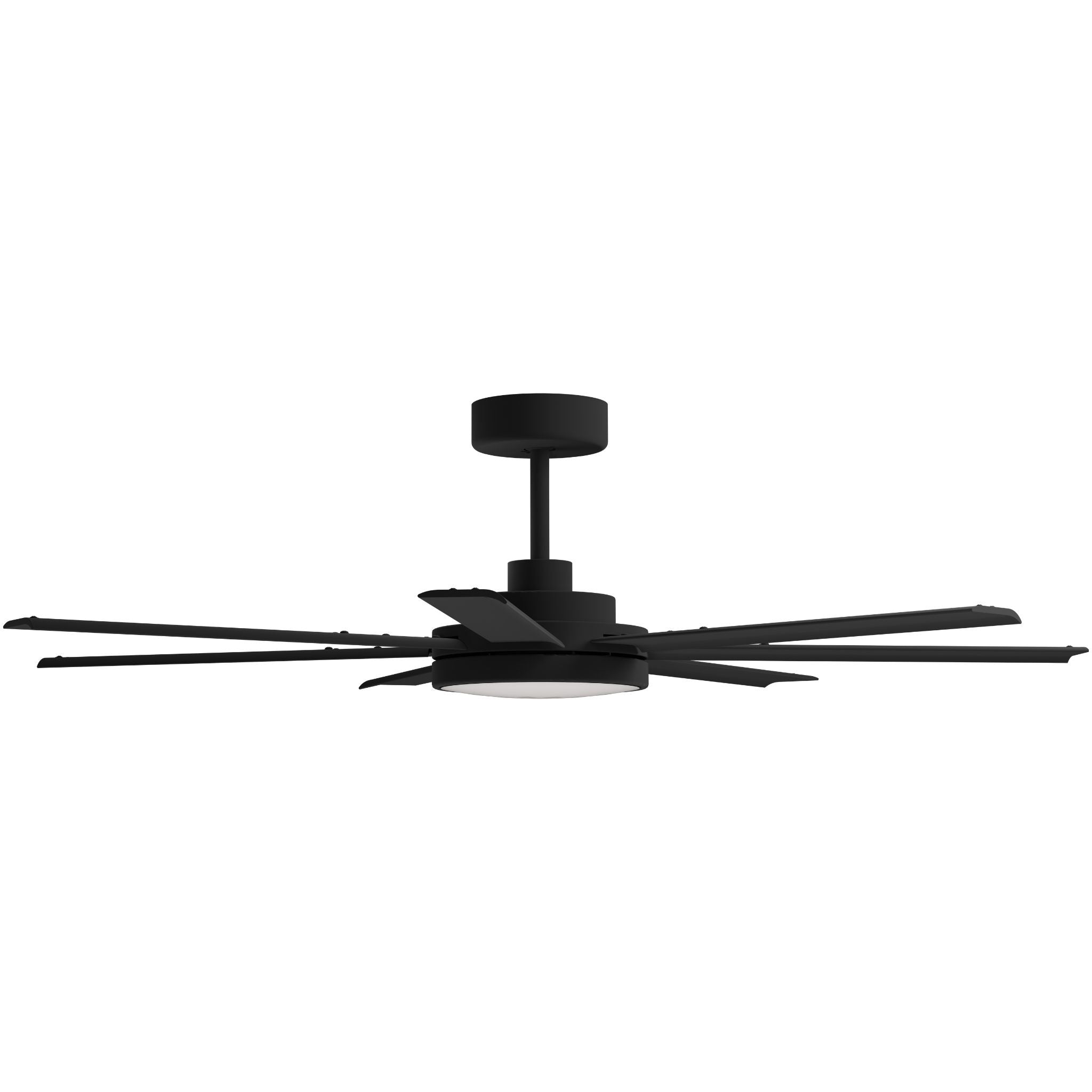 Calibo Alula 60" (1524mm) 7 Blade Indoor/Outdoor DC Ceiling Fan with 24W Light & Remote | Black - Dubbo Lighting Centre