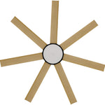 Calibo Alula 60" (1524mm) 7 Blade Indoor/Outdoor DC Ceiling Fan with 24W Light & Remote | Black & Bamboo - Dubbo Lighting Centre