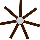 Calibo Alula 60" (1524mm) 7 Blade Indoor/Outdoor DC Ceiling Fan with 24W Light & Remote | Black & Koa - Dubbo Lighting Centre