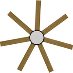 Calibo Alula 60" (1524mm) 7 Blade Indoor/Outdoor DC Ceiling Fan with 24W Light & Remote | Black & Teak - Dubbo Lighting Centre