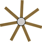 Calibo Alula 60" (1524mm) 7 Blade Indoor/Outdoor DC Ceiling Fan with 24W Light & Remote | Black & Teak - Dubbo Lighting Centre