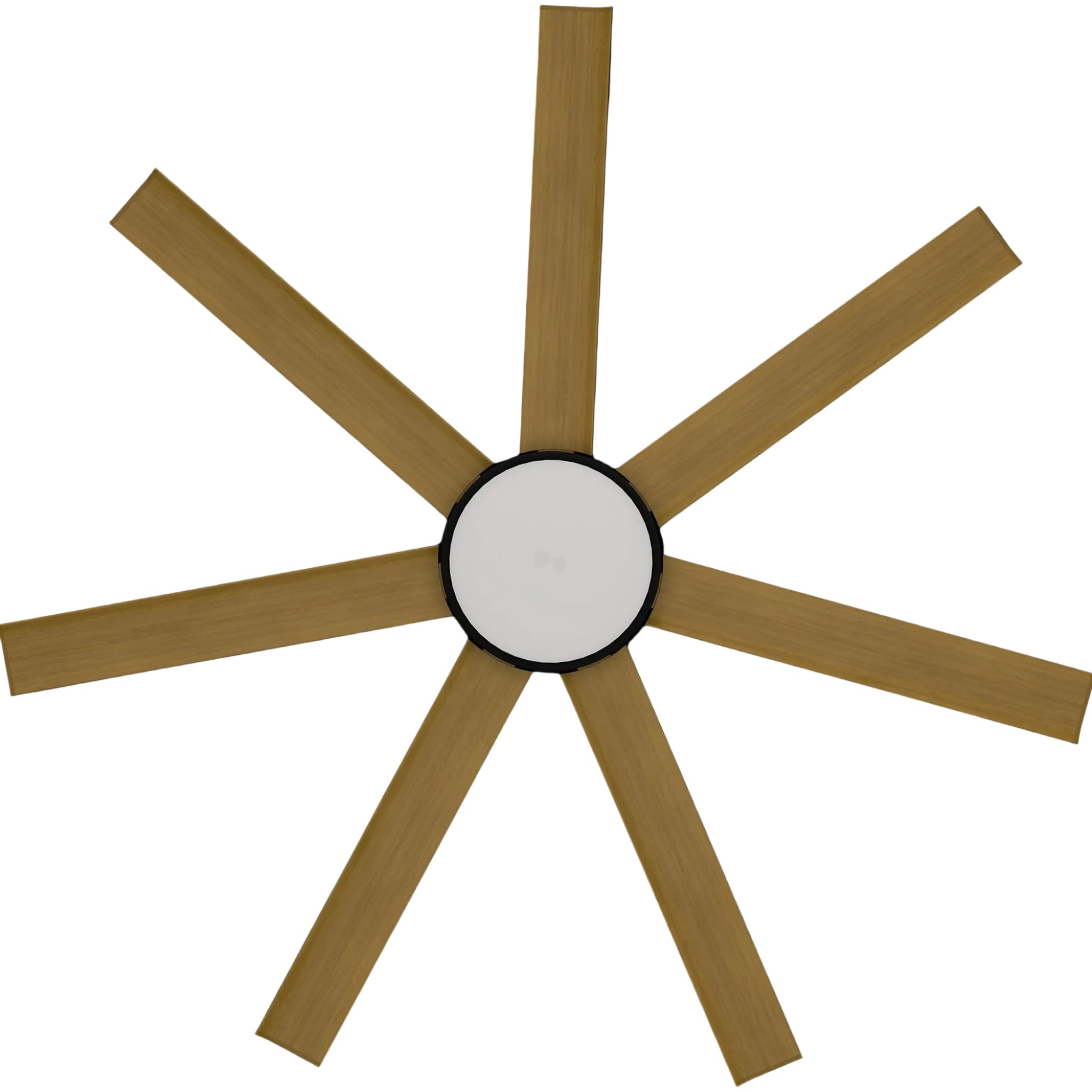 Calibo Alula 60" (1524mm) 7 Blade Indoor/Outdoor DC Ceiling Fan with 24W Light & Remote | Black & Teak - Dubbo Lighting Centre