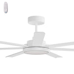 Calibo Alula 60" (1524mm) 7 Blade Indoor/Outdoor DC Ceiling Fan with 24W Light & Remote | White - Dubbo Lighting Centre