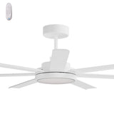 Calibo Alula 60" (1524mm) 7 Blade Indoor/Outdoor DC Ceiling Fan with 24W Light & Remote | White - Dubbo Lighting Centre