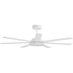 Calibo Alula 60" (1524mm) 7 Blade Indoor/Outdoor DC Ceiling Fan with 24W Light & Remote | White - Dubbo Lighting Centre