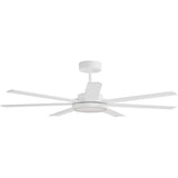 Calibo Alula 60" (1524mm) 7 Blade Indoor/Outdoor DC Ceiling Fan with 24W Light & Remote | White - Dubbo Lighting Centre