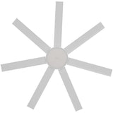 Calibo Alula 60" (1524mm) 7 Blade Indoor/Outdoor DC Ceiling Fan with 24W Light & Remote | White - Dubbo Lighting Centre