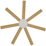 Calibo Alula 60" (1524mm) 7 Blade Indoor/Outdoor DC Ceiling Fan with 24W Light & Remote | White & Bamboo - Dubbo Lighting Centre