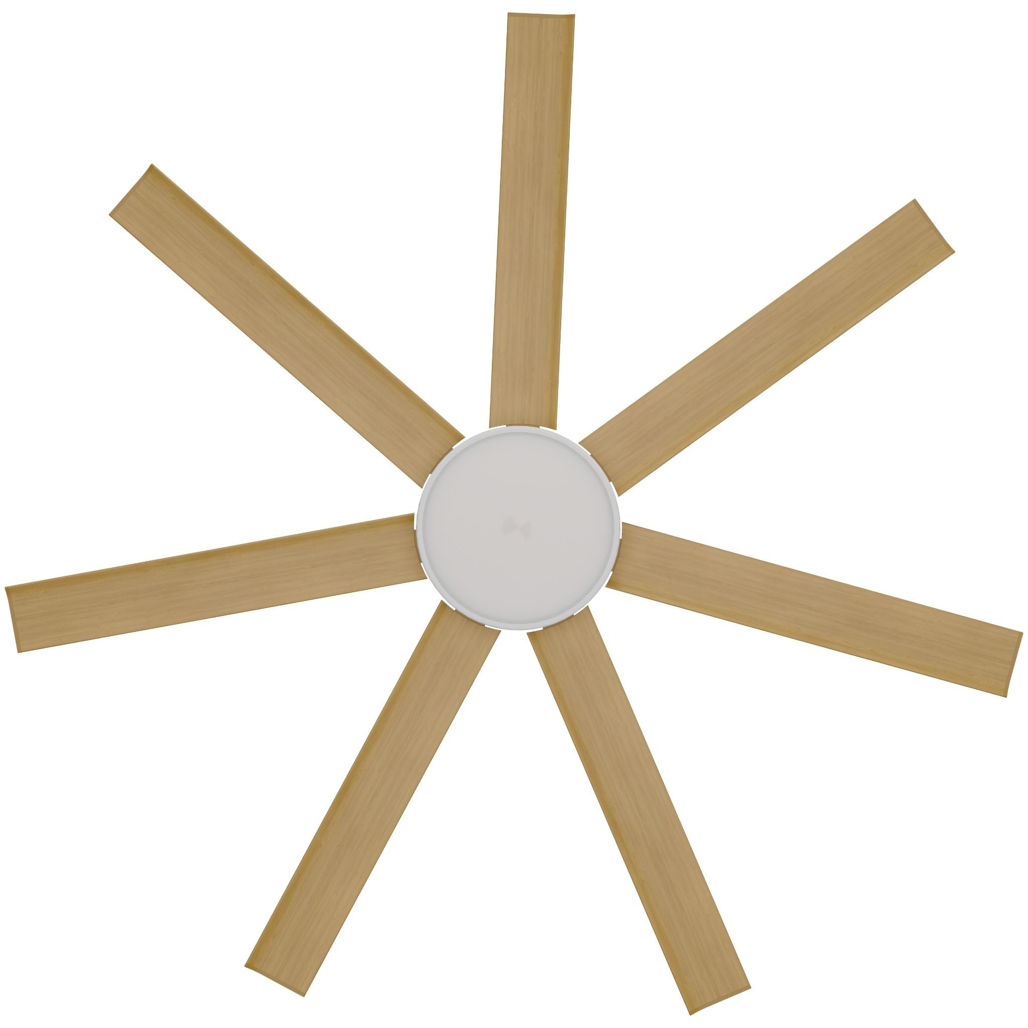Calibo Alula 60" (1524mm) 7 Blade Indoor/Outdoor DC Ceiling Fan with 24W Light & Remote | White & Bamboo - Dubbo Lighting Centre