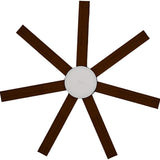 Calibo Alula 60" (1524mm) 7 Blade Indoor/Outdoor DC Ceiling Fan with 24W Light & Remote | White & Koa - Dubbo Lighting Centre