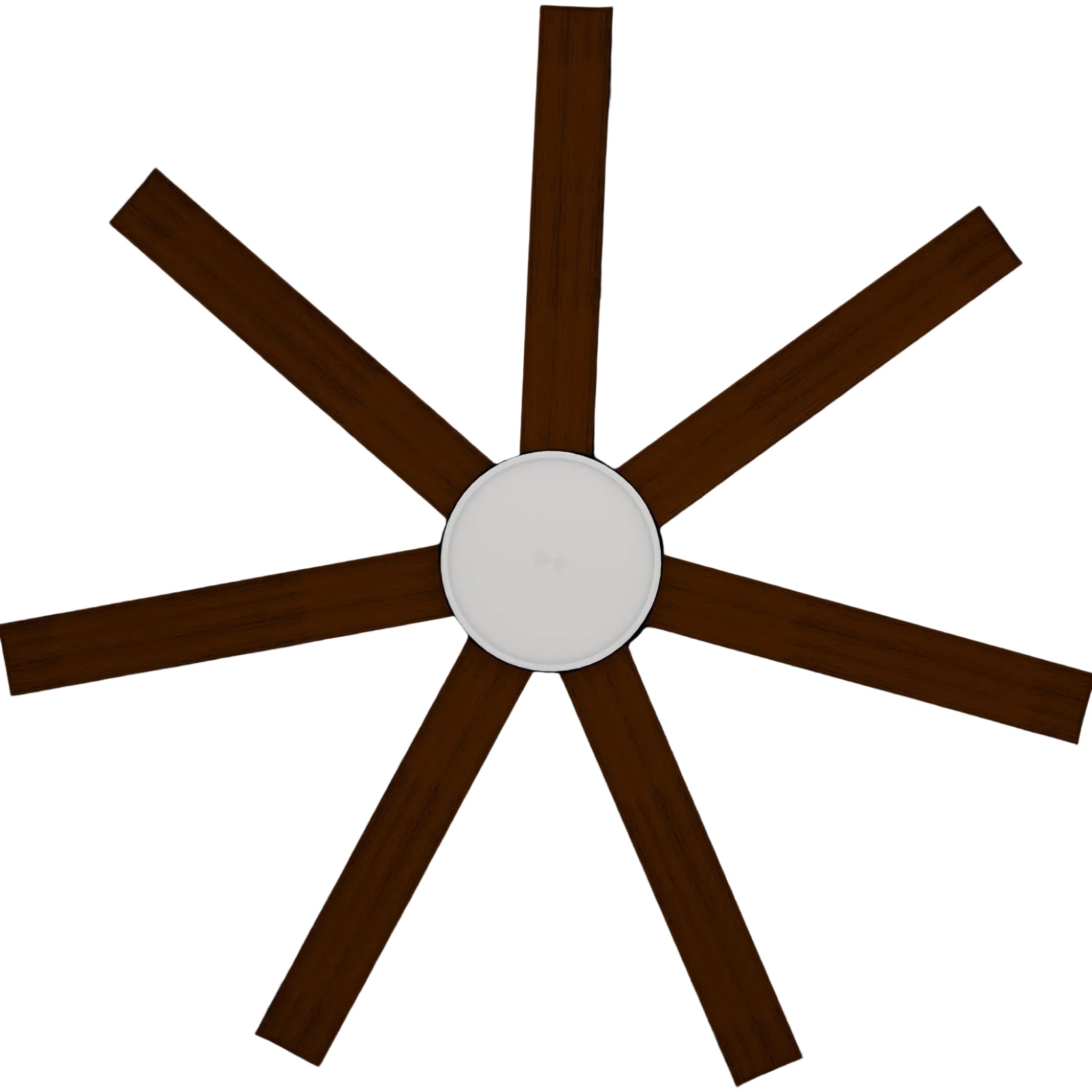 Calibo Alula 60" (1524mm) 7 Blade Indoor/Outdoor DC Ceiling Fan with 24W Light & Remote | White & Koa - Dubbo Lighting Centre