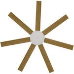Calibo Alula 60" (1524mm) 7 Blade Indoor/Outdoor DC Ceiling Fan with 24W Light & Remote | White & Teak - Dubbo Lighting Centre