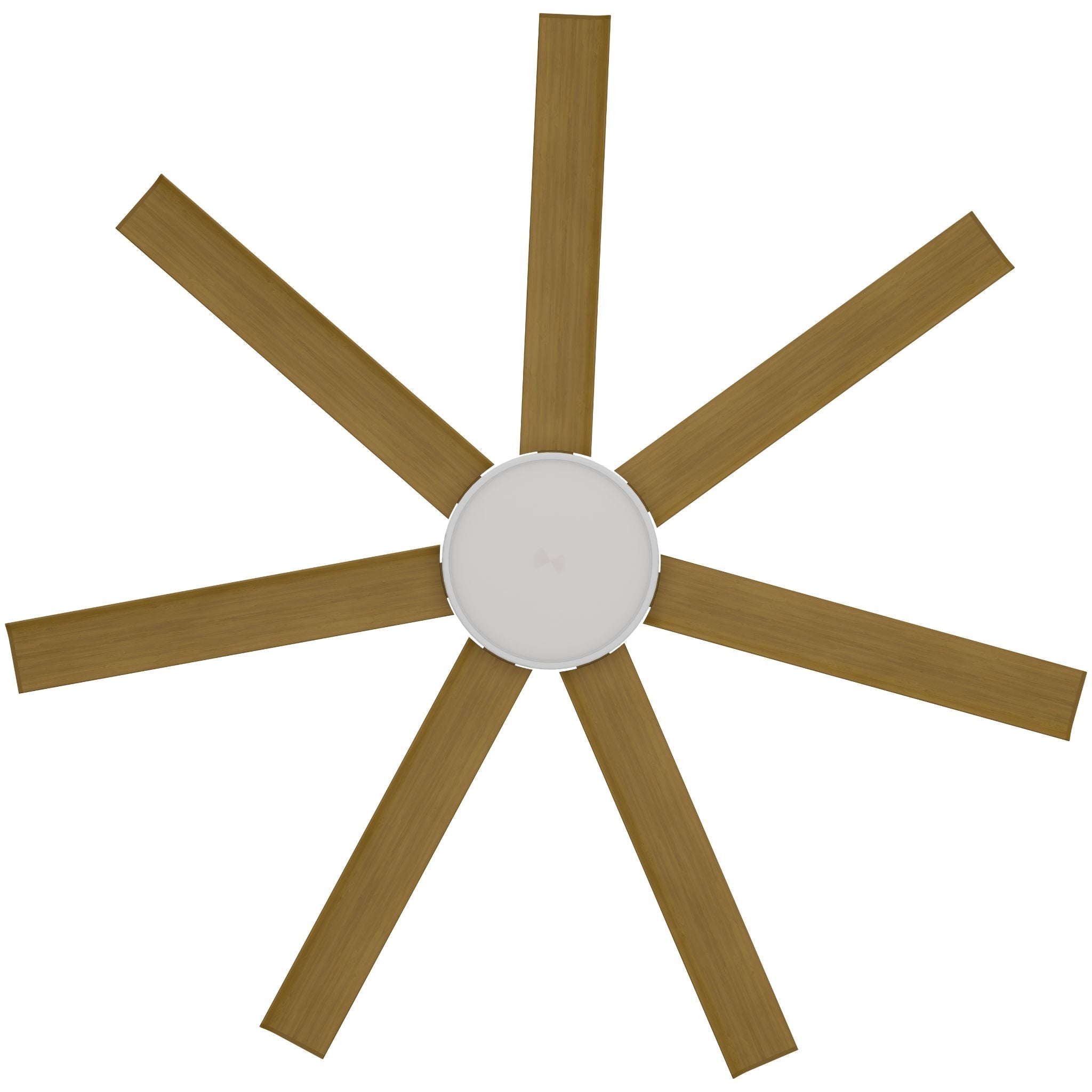 Calibo Alula 60" (1524mm) 7 Blade Indoor/Outdoor DC Ceiling Fan with 24W Light & Remote | White & Teak - Dubbo Lighting Centre
