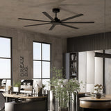 Calibo Alula 80" (2032mm) 7 Blade Indoor/Outdoor DC Ceiling Fan & Remote | Black - Dubbo Lighting Centre