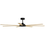 Calibo Alula 80" (2032mm) 7 Blade Indoor/Outdoor DC Ceiling Fan & Remote | Black & Bamboo - Dubbo Lighting Centre