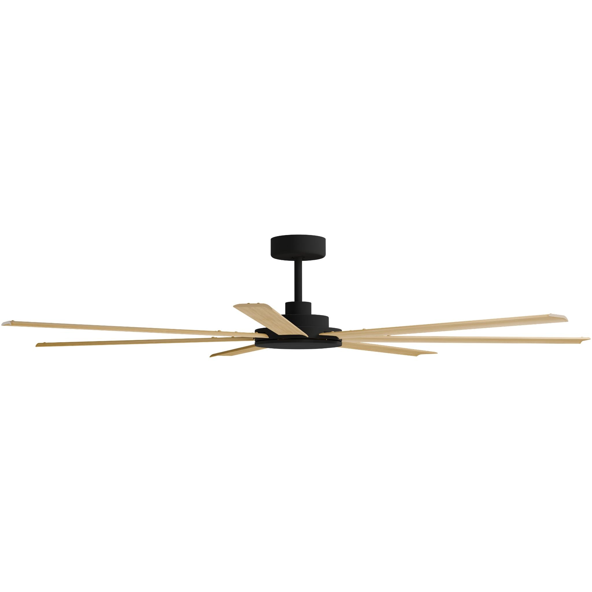 Calibo Alula 80" (2032mm) 7 Blade Indoor/Outdoor DC Ceiling Fan & Remote | Black & Bamboo - Dubbo Lighting Centre