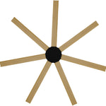 Calibo Alula 80" (2032mm) 7 Blade Indoor/Outdoor DC Ceiling Fan & Remote | Black & Bamboo - Dubbo Lighting Centre