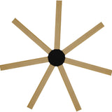 Calibo Alula 80" (2032mm) 7 Blade Indoor/Outdoor DC Ceiling Fan & Remote | Black & Bamboo - Dubbo Lighting Centre
