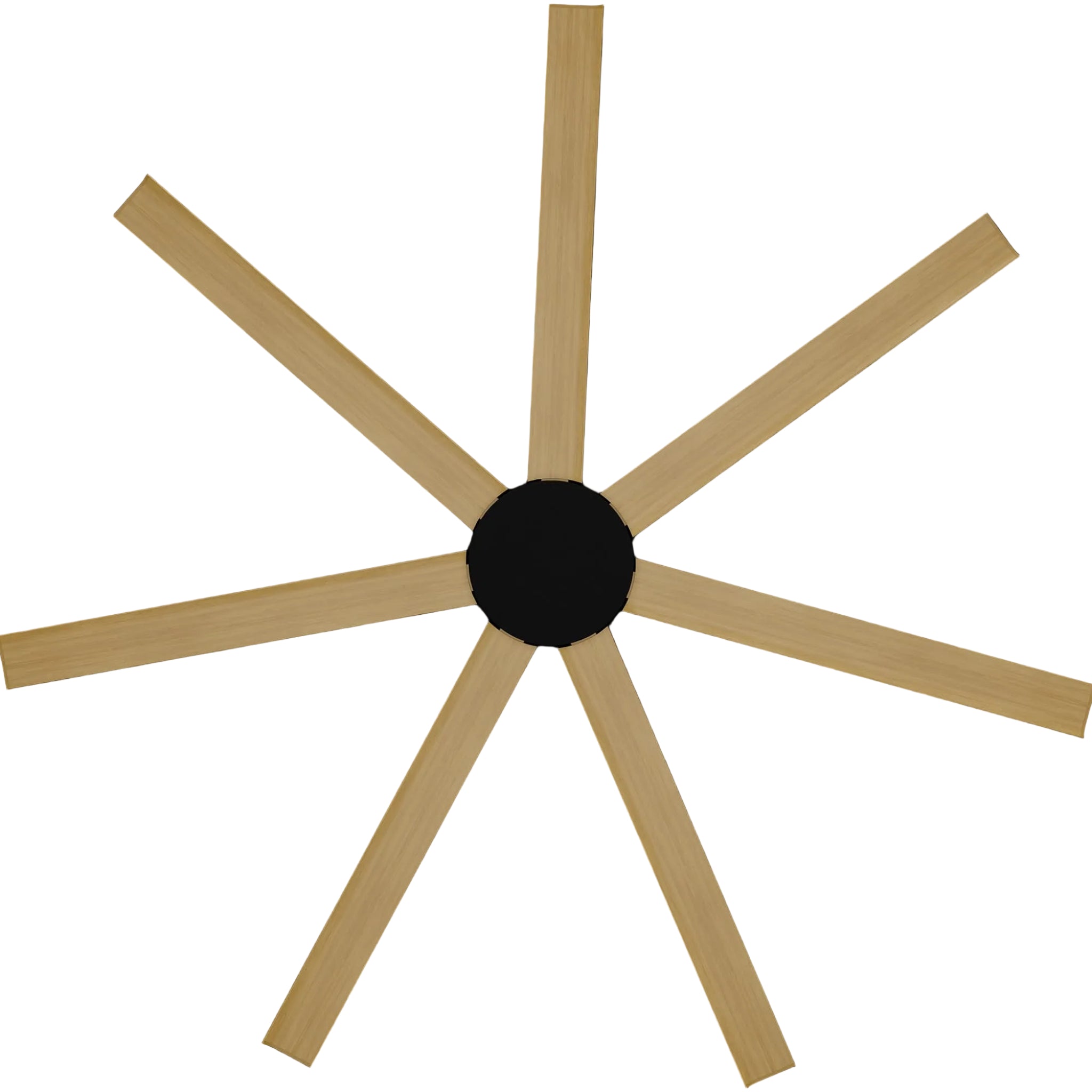 Calibo Alula 80" (2032mm) 7 Blade Indoor/Outdoor DC Ceiling Fan & Remote | Black & Bamboo - Dubbo Lighting Centre