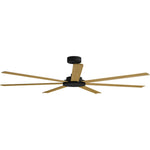 Calibo Alula 80" (2032mm) 7 Blade Indoor/Outdoor DC Ceiling Fan & Remote | Black & Teak - Dubbo Lighting Centre
