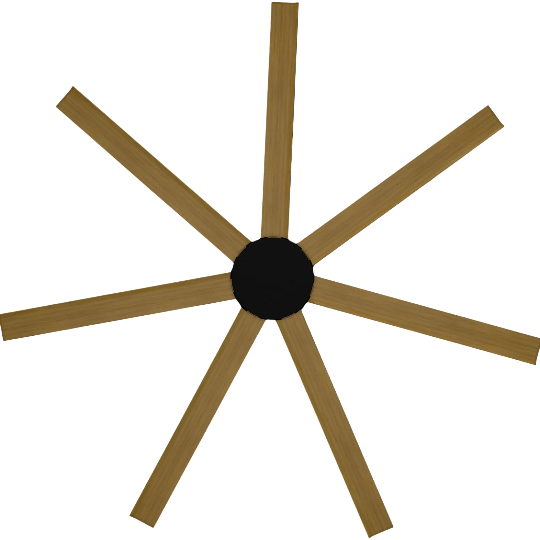 Calibo Alula 80" (2032mm) 7 Blade Indoor/Outdoor DC Ceiling Fan & Remote | Black & Teak - Dubbo Lighting Centre