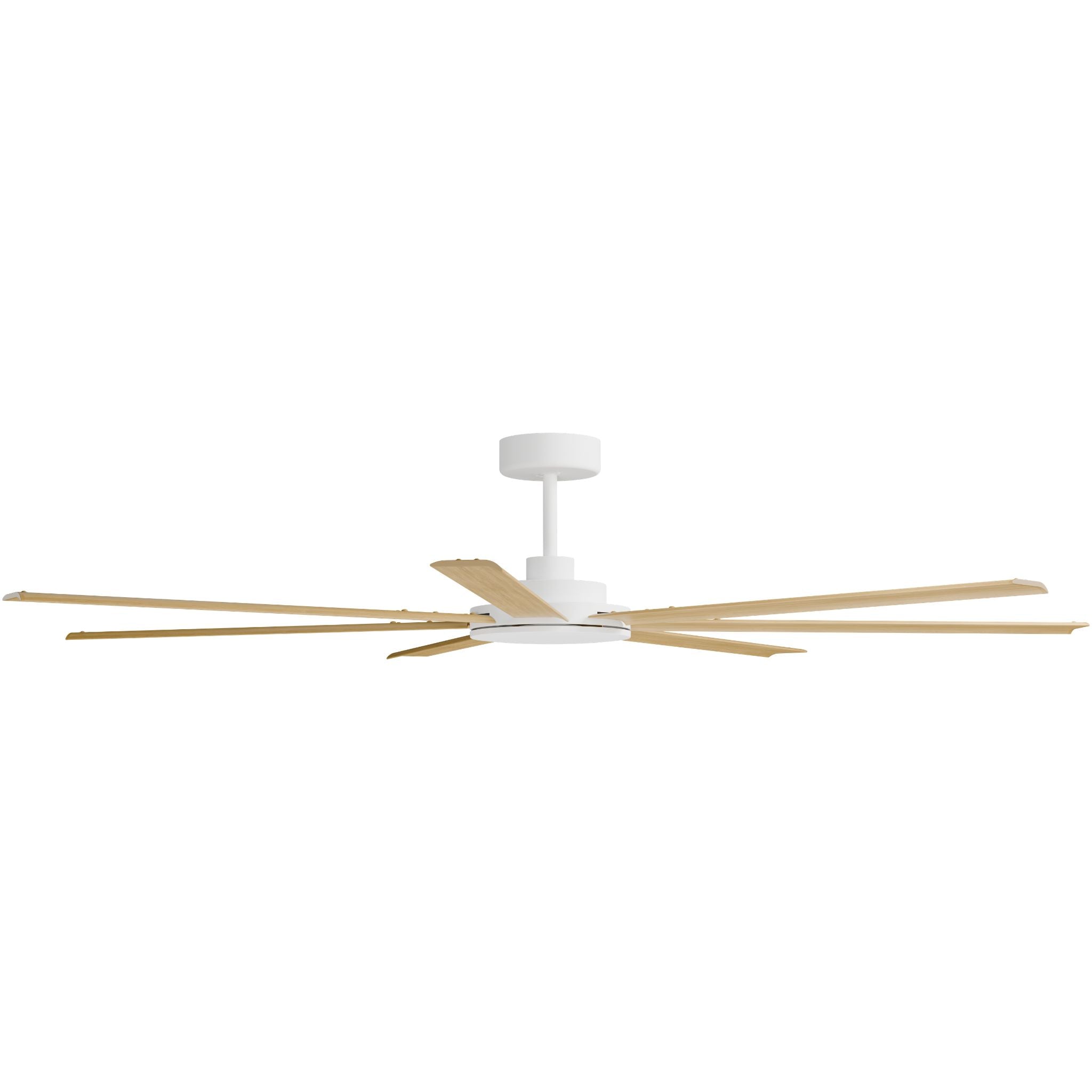 Calibo Alula 80" (2032mm) 7 Blade Indoor/Outdoor DC Ceiling Fan & Remote | White & Bamboo - Dubbo Lighting Centre