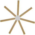 Calibo Alula 80" (2032mm) 7 Blade Indoor/Outdoor DC Ceiling Fan & Remote | White & Bamboo - Dubbo Lighting Centre