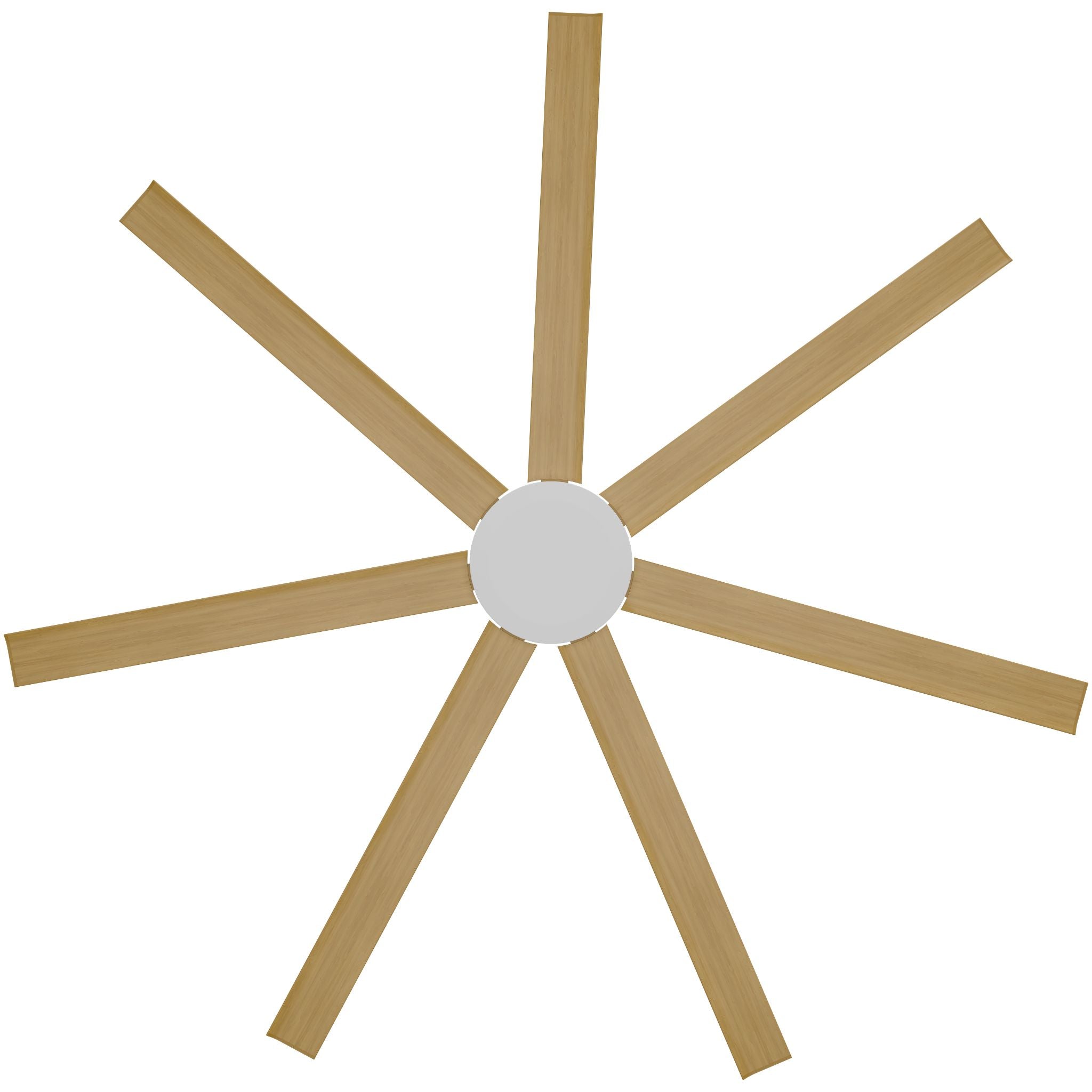 Calibo Alula 80" (2032mm) 7 Blade Indoor/Outdoor DC Ceiling Fan & Remote | White & Bamboo - Dubbo Lighting Centre