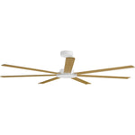 Calibo Alula 80" (2032mm) 7 Blade Indoor/Outdoor DC Ceiling Fan & Remote | White & Teak - Dubbo Lighting Centre