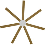 Calibo Alula 80" (2032mm) 7 Blade Indoor/Outdoor DC Ceiling Fan & Remote | White & Teak - Dubbo Lighting Centre