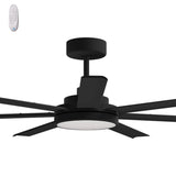Calibo Alula 80" (2032mm) 7 Blade Indoor/Outdoor DC Ceiling Fan with 24W Light & Remote | Black - Dubbo Lighting Centre