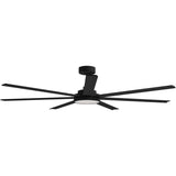 Calibo Alula 80" (2032mm) 7 Blade Indoor/Outdoor DC Ceiling Fan with 24W Light & Remote | Black - Dubbo Lighting Centre