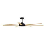 Calibo Alula 80" (2032mm) 7 Blade Indoor/Outdoor DC Ceiling Fan with 24W Light & Remote | Black & Bamboo - Dubbo Lighting Centre