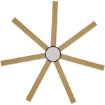 Calibo Alula 80" (2032mm) 7 Blade Indoor/Outdoor DC Ceiling Fan with 24W Light & Remote | Black & Bamboo - Dubbo Lighting Centre