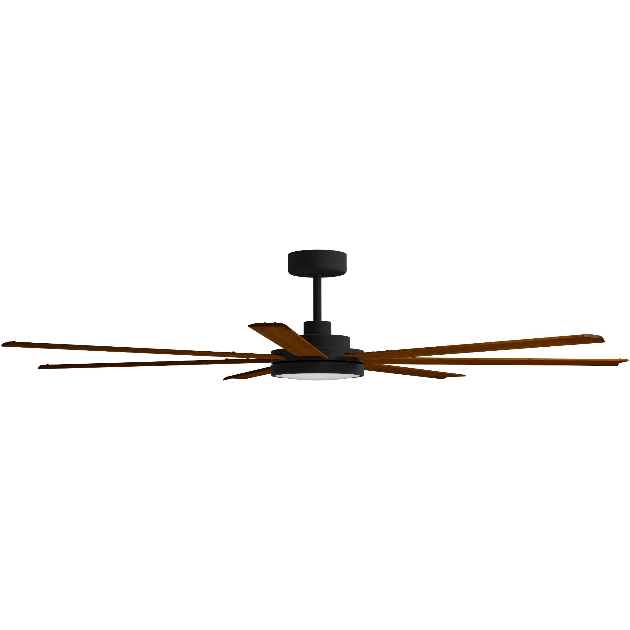 Calibo Alula 80" (2032mm) 7 Blade Indoor/Outdoor DC Ceiling Fan with 24W Light & Remote | Black & Koa - Dubbo Lighting Centre
