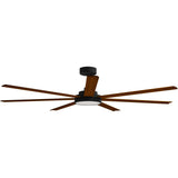 Calibo Alula 80" (2032mm) 7 Blade Indoor/Outdoor DC Ceiling Fan with 24W Light & Remote | Black & Koa - Dubbo Lighting Centre