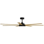 Calibo Alula 80" (2032mm) 7 Blade Indoor/Outdoor DC Ceiling Fan with 24W Light & Remote | Black & Teak - Dubbo Lighting Centre 