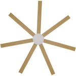 Calibo Alula 80" (2032mm) 7 Blade Indoor/Outdoor DC Ceiling Fan with 24W Light & Remote | White & Bamboo - Dubbo Lighting Centre