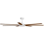 Calibo Alula 80" (2032mm) 7 Blade Indoor/Outdoor DC Ceiling Fan with 24W Light & Remote | White & Koa - Dubbo Lighting Centre