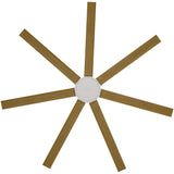 Calibo Alula 80" (2032mm) 7 Blade Indoor/Outdoor DC Ceiling Fan with 24W Light & Remote | White & Teak - Dubbo Lighting Centre