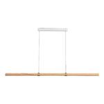Calibo Aquila 1500mm Timber Tubular LED Linear Pendant with Brass Finish Collar | Ash with White  - Dubbo Lighting Centre