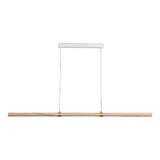 Calibo Aquila 1500mm Timber Tubular LED Linear Pendant with Brass Finish Collar | Ash with White  - Dubbo Lighting Centre