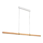 Calibo Aquila 1500mm Timber Tubular LED Linear Pendant with Brass Finish Collar | Ash with White - Dubbo Lighting Centre