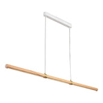 Calibo Aquila 1500mm Timber Tubular LED Linear Pendant with Brass Finish Collar | Ash with White - Dubbo Lighting Centre