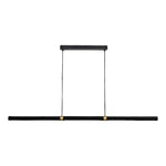 Calibo Aquila 1500mm Timber Tubular LED Linear Pendant with Brass Finish Collar | Black Ash with Black - Dubbo Lighting Centre