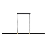 Calibo Aquila 1500mm Timber Tubular LED Linear Pendant with Brass Finish Collar | Black Ash with Black - Dubbo Lighting Centre