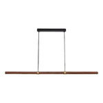 Calibo Aquila 1500mm Timber Tubular LED Linear Pendant with Brass Finish Collar | Walnut with Black - Dubbo Lighting Centre