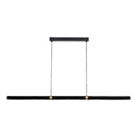 Calibo Aquila 2000mm Timber Tubular LED Linear Pendant with Brass Finish Collar | Black Ash with Black - Dubbo Lighting Centre